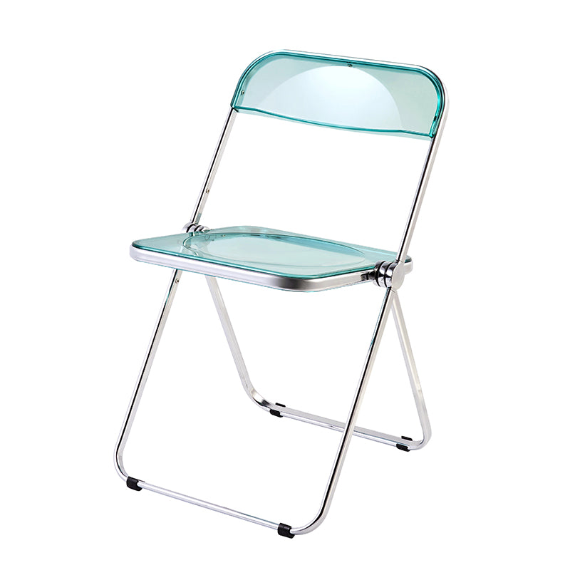 Chaise sans bras de salle à manger en plastique de style industriel, chaise de salle à manger simple à dossier ouvert