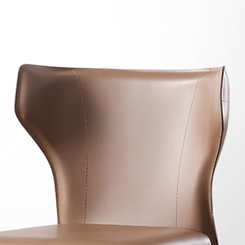 Chaise sans bras de salle à manger contemporaine en métal, chaises de salle à manger en cuir pour usage domestique