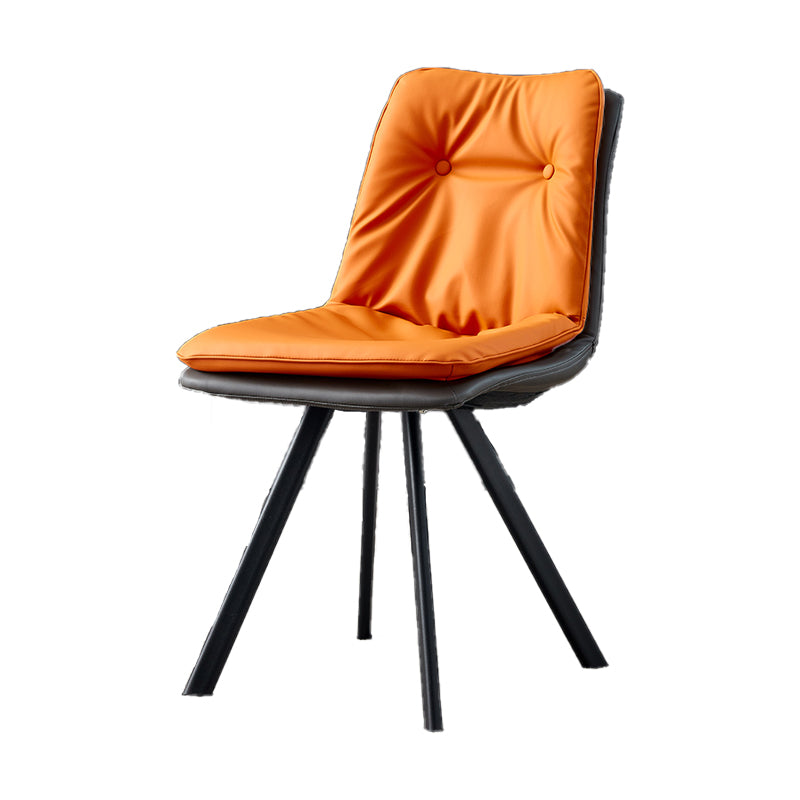 Home Industrial Side Chair Solid Back Metal Polsterte Esszimmerstuhl
