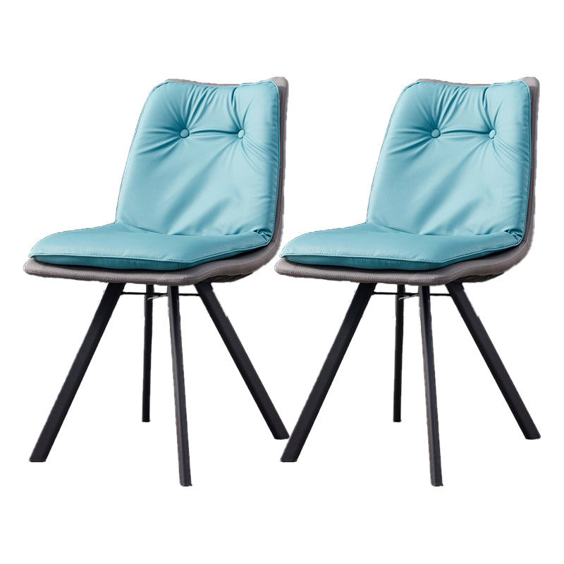 Home Industrial Side Chair Solid Back Metal Polsterte Esszimmerstuhl