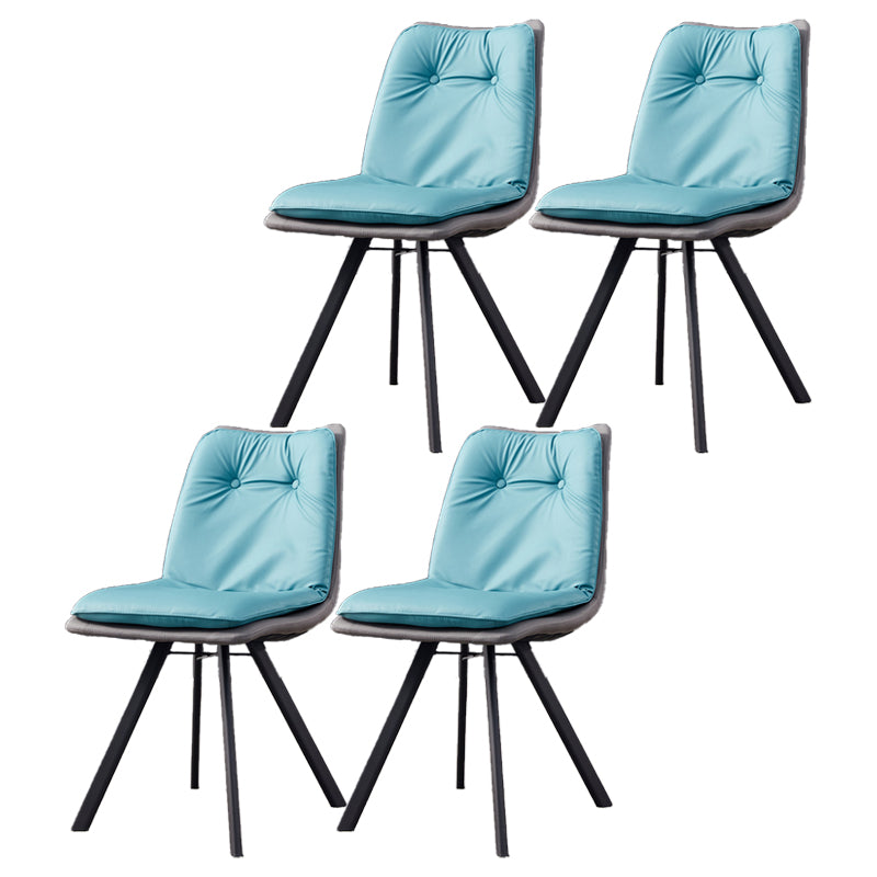 Home Industrial Side Chair Solid Back Metal Polsterte Esszimmerstuhl
