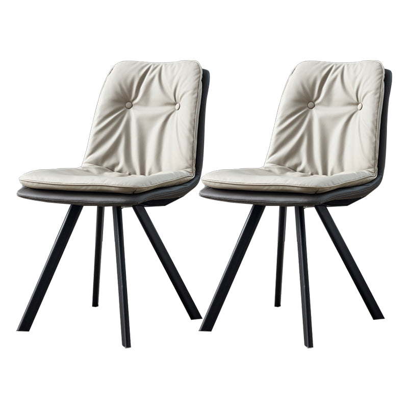 Home Industrial Side Chair Solid Back Metal Polsterte Esszimmerstuhl