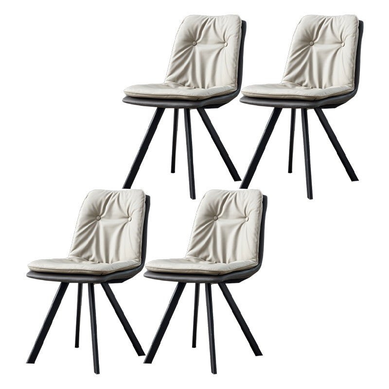 Home Industrial Side Chair Solid Back Metal Polsterte Esszimmerstuhl