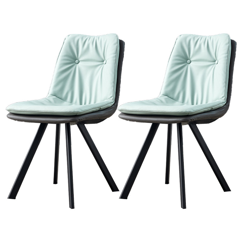 Home Industrial Side Chair Solid Back Metal Polsterte Esszimmerstuhl