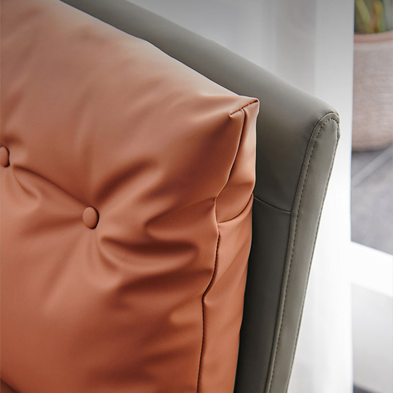Contemporary Metal Dining Armless Chair Faux Leather Dining Chairs for Home Use