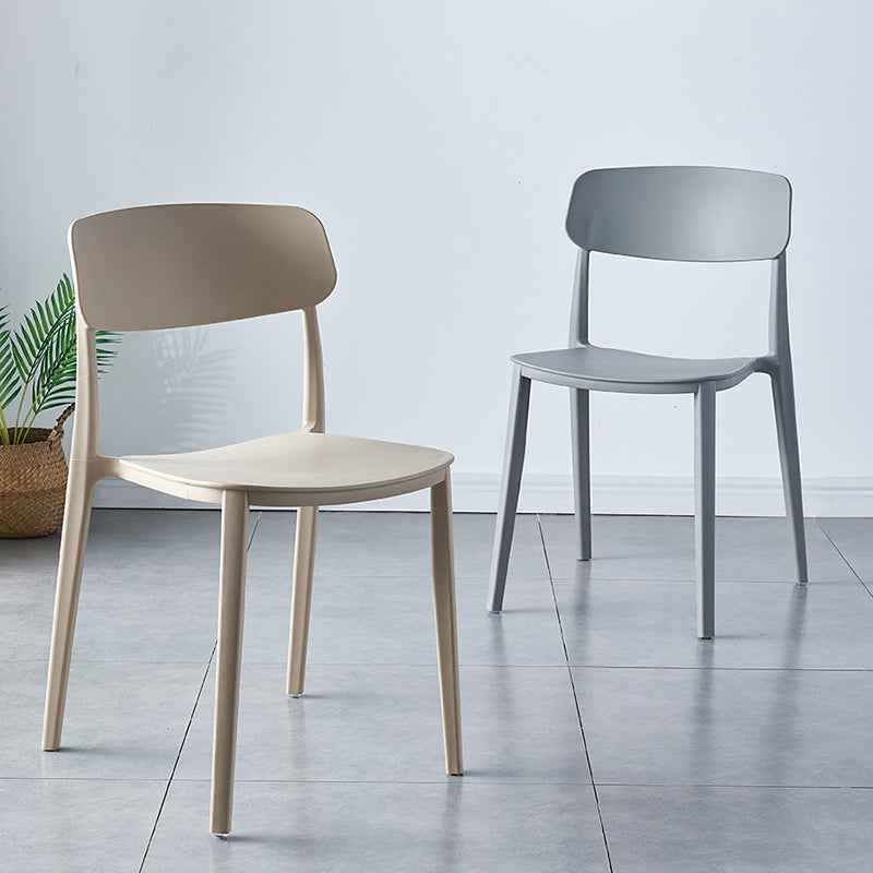 Scandinavian Home Plastic Side Chair Matte Finish Open Back Dining Chair (Set of 4)