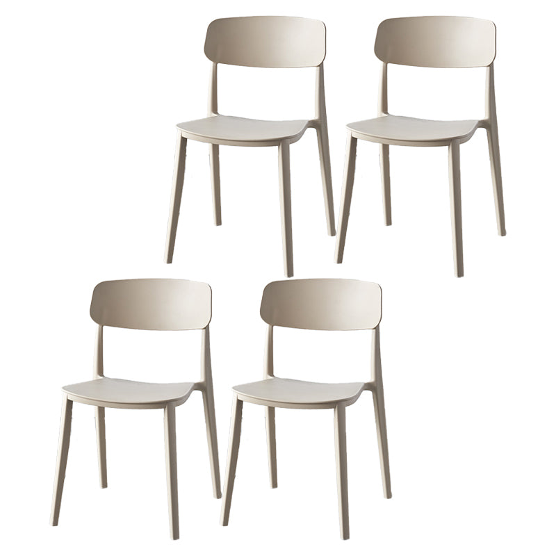 Scandinavian Home Plastic Side Chair Matte Finish Open Back Dining Chair (Set of 4)