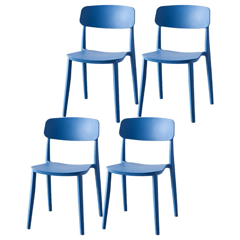 Scandinavian Home Plastic Side Chair Matte Finish Open Back Dining Chair (Set of 4)