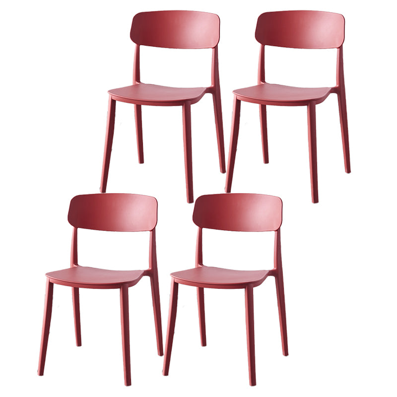 Scandinavian Home Plastic Side Chair Matte Finish Open Back Dining Chair (Set of 4)