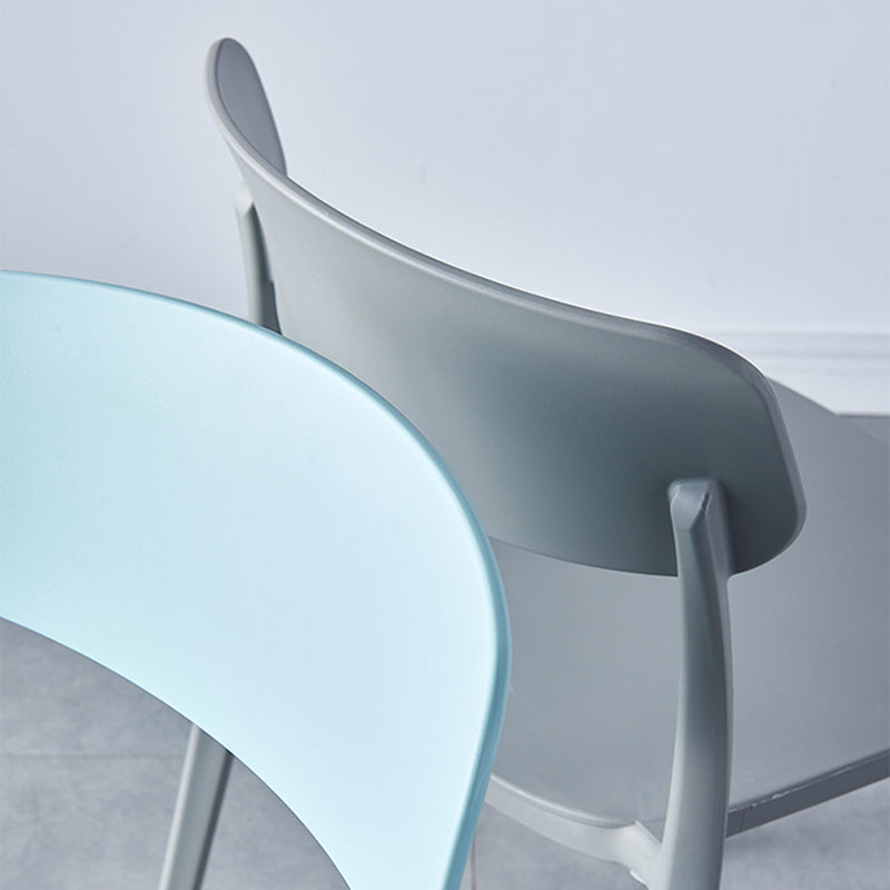 Scandinavian Home Plastic Side Chair Matte Finish Open Back Dining Chair (Set of 4)