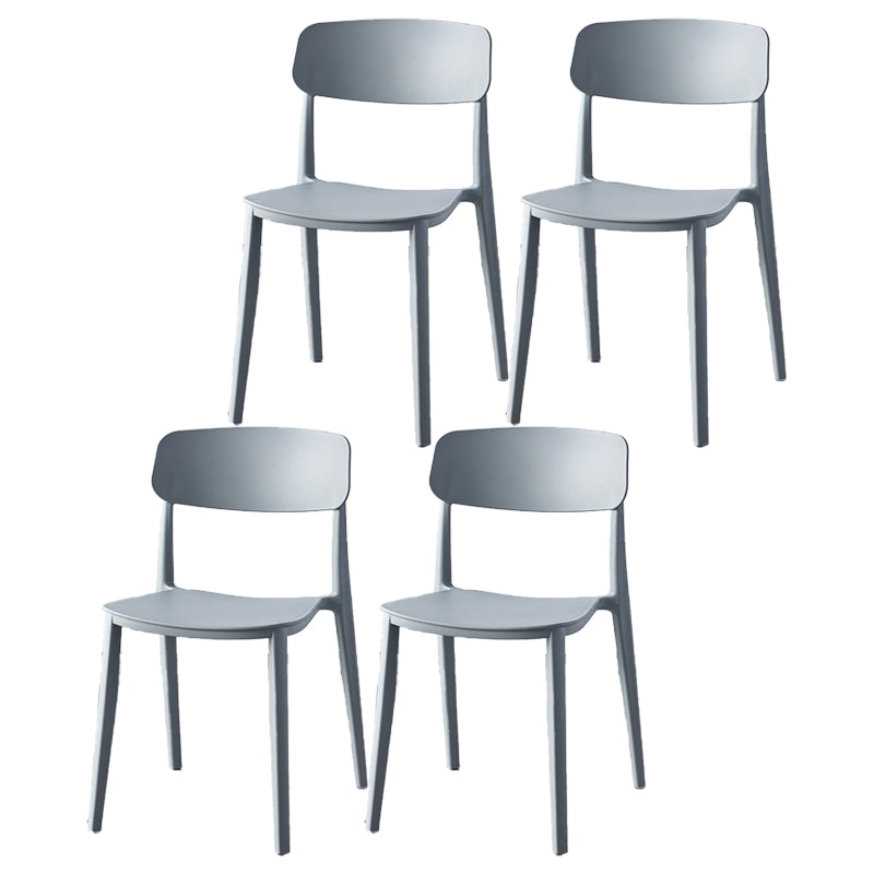 Scandinavian Home Plastic Side Chair Matte Finish Open Back Dining Chair (Set of 4)
