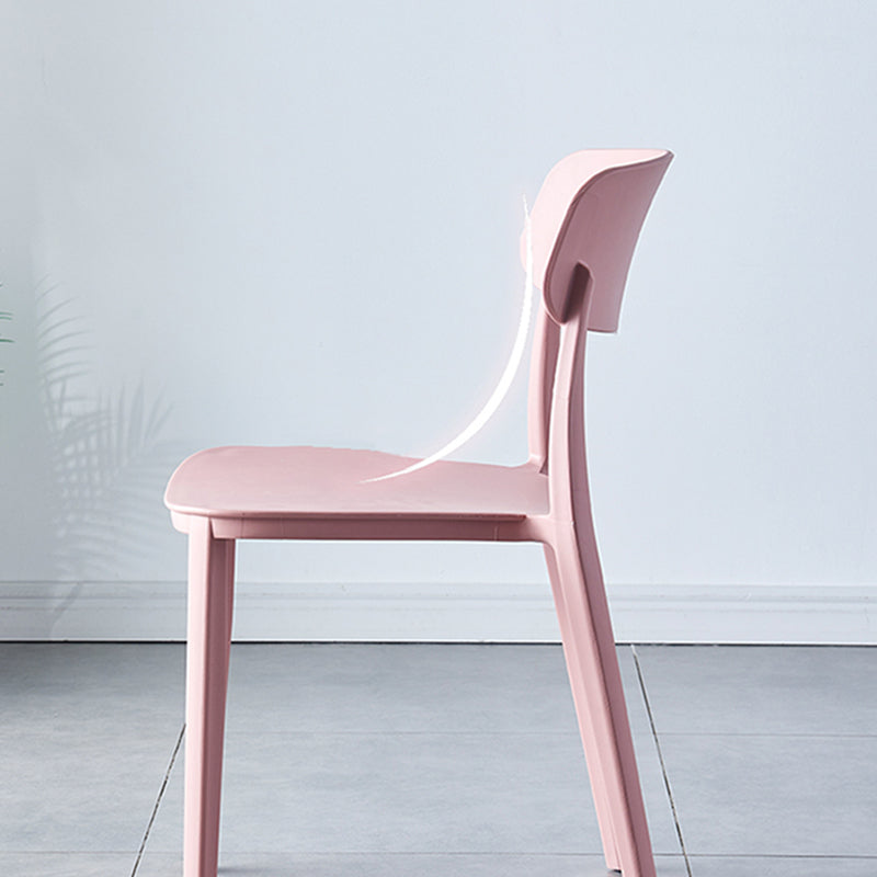 Scandinavian Home Plastic Side Chair Matte Finish Open Back Dining Chair (Set of 4)