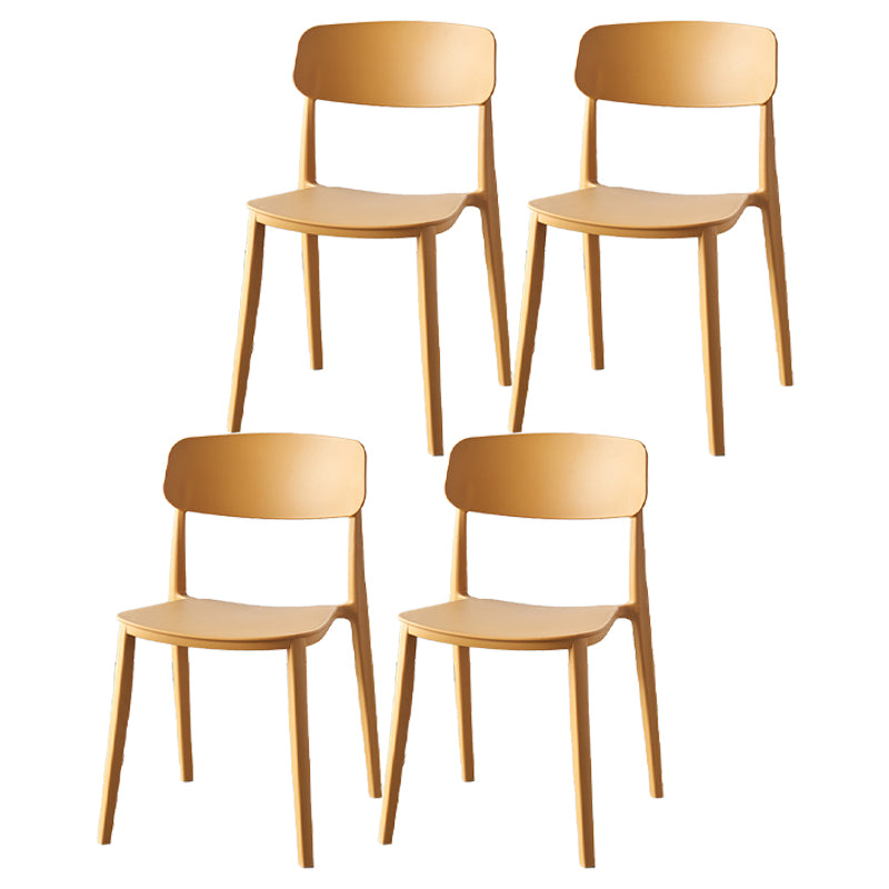 Scandinavian Home Plastic Side Chair Matte Finish Open Back Dining Chair (Set of 4)