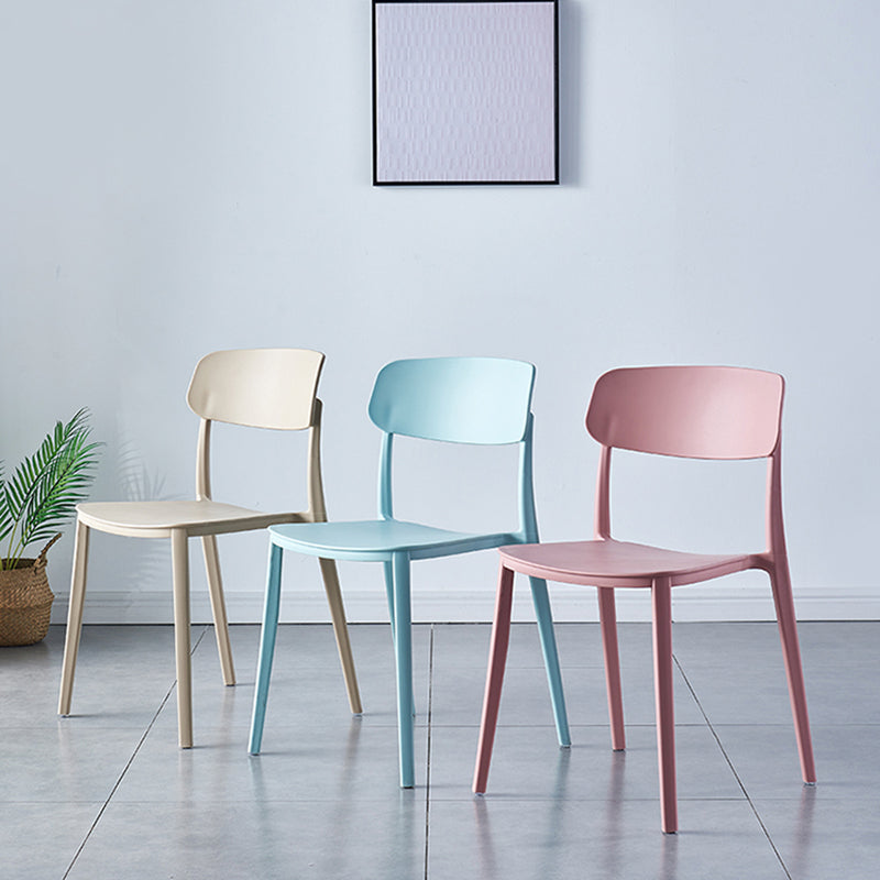 Scandinavian Home Plastic Side Chair Matte Finish Open Back Dining Chair (Set of 4)