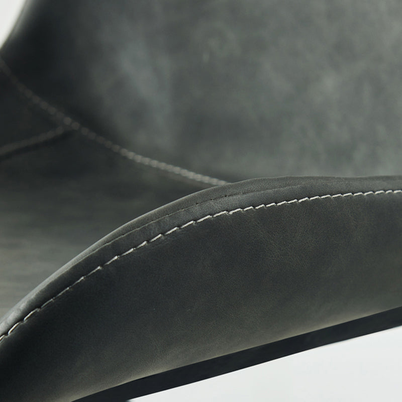 Chaise d'appoint moderne en cuir, finition mate, dossier solide (Ensemble de 2)