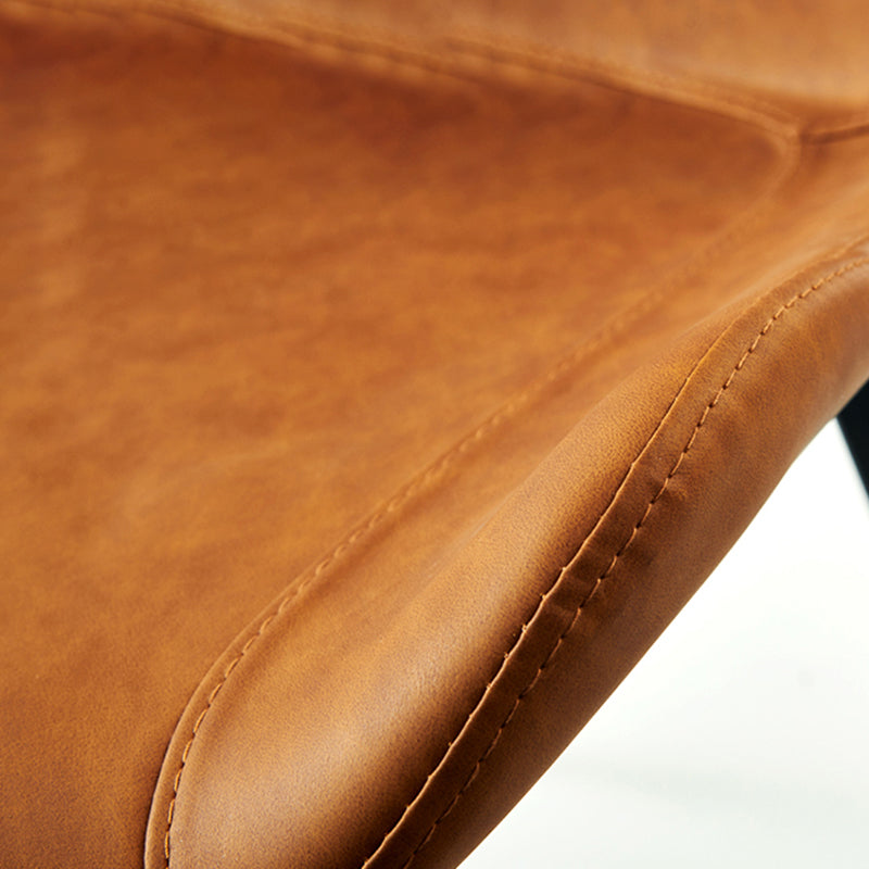 Chaise d'appoint moderne en cuir, finition mate, dossier solide (Ensemble de 2)