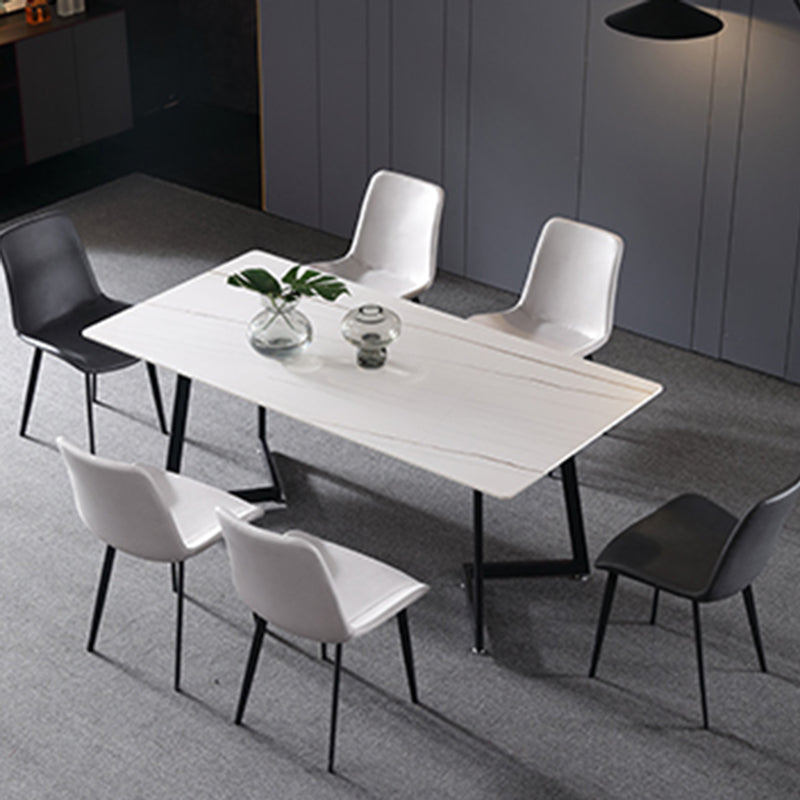 Chaise d'appoint moderne en cuir, finition mate, dossier solide (Ensemble de 2)
