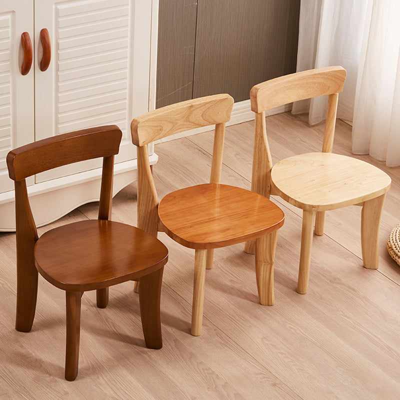Ensemble de chaises latérales à dossier ouvert de salle à manger de chaise en bois d'hévéa de style traditionnel
