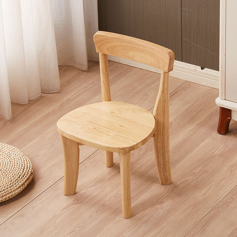 Ensemble de chaises latérales à dossier ouvert de salle à manger de chaise en bois d'hévéa de style traditionnel