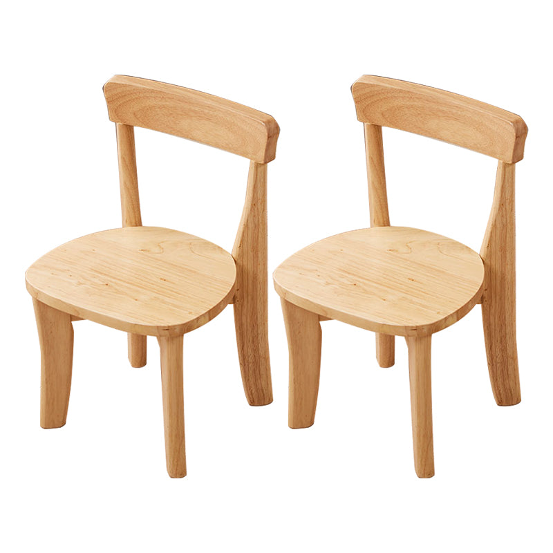 Ensemble de chaises latérales à dossier ouvert de salle à manger de chaise en bois d'hévéa de style traditionnel
