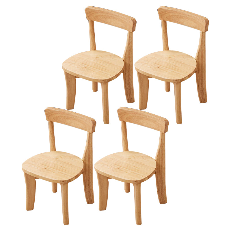 Ensemble de chaises latérales à dossier ouvert de salle à manger de chaise en bois d'hévéa de style traditionnel