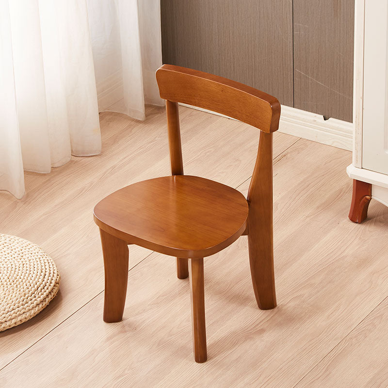 Ensemble de chaises latérales à dossier ouvert de salle à manger de chaise en bois d'hévéa de style traditionnel