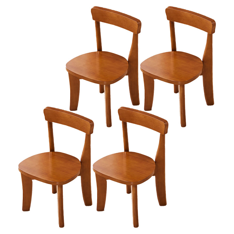 Ensemble de chaises latérales à dossier ouvert de salle à manger de chaise en bois d'hévéa de style traditionnel