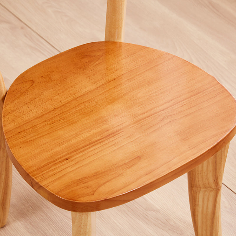 Ensemble de chaises latérales à dossier ouvert de salle à manger de chaise en bois d'hévéa de style traditionnel