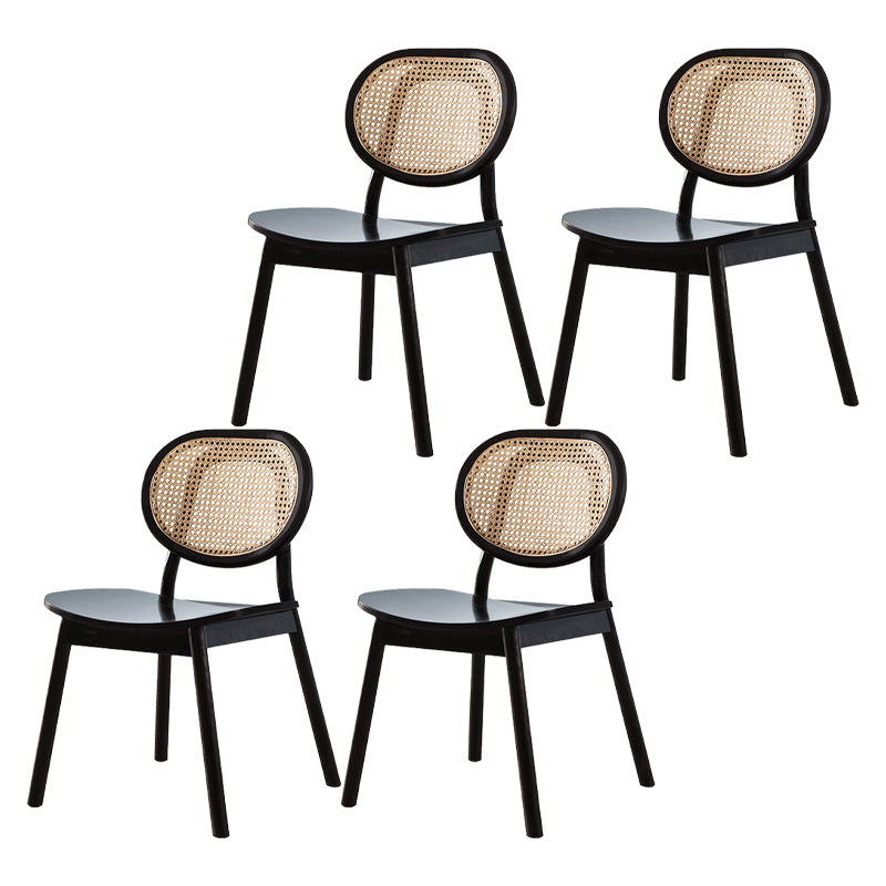 Sillas de madera de roble de estilo tradicional, silla lateral con respaldo abierto para cocina y comedor