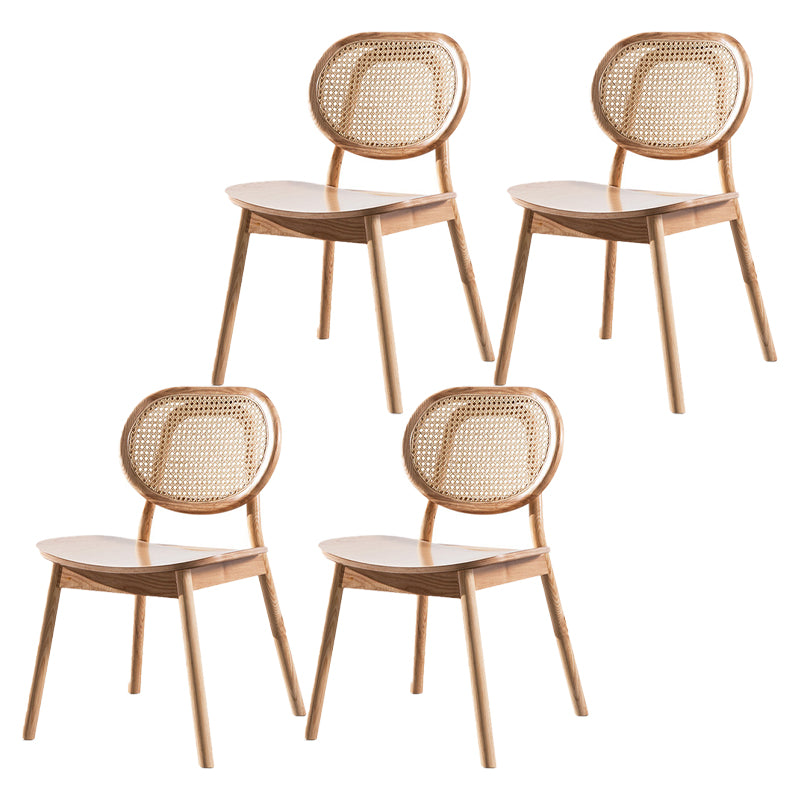 Sillas de madera de roble de estilo tradicional, silla lateral con respaldo abierto para cocina y comedor