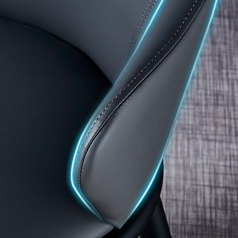 Sillas de comedor con respaldo sólido y brazo de diseño moderno, sillas de comedor de cuero para uso doméstico
