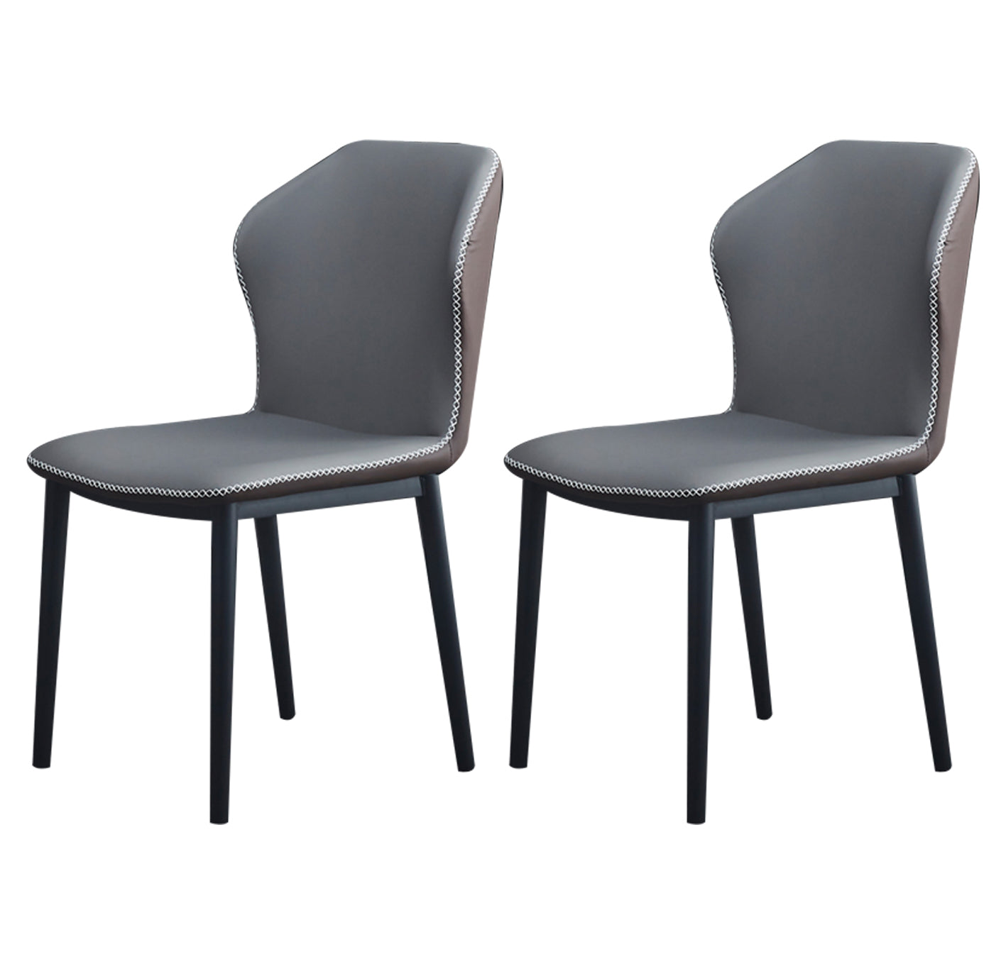 Silla lateral de comedor de diseño moderno, silla de cuero sin brazos para el hogar