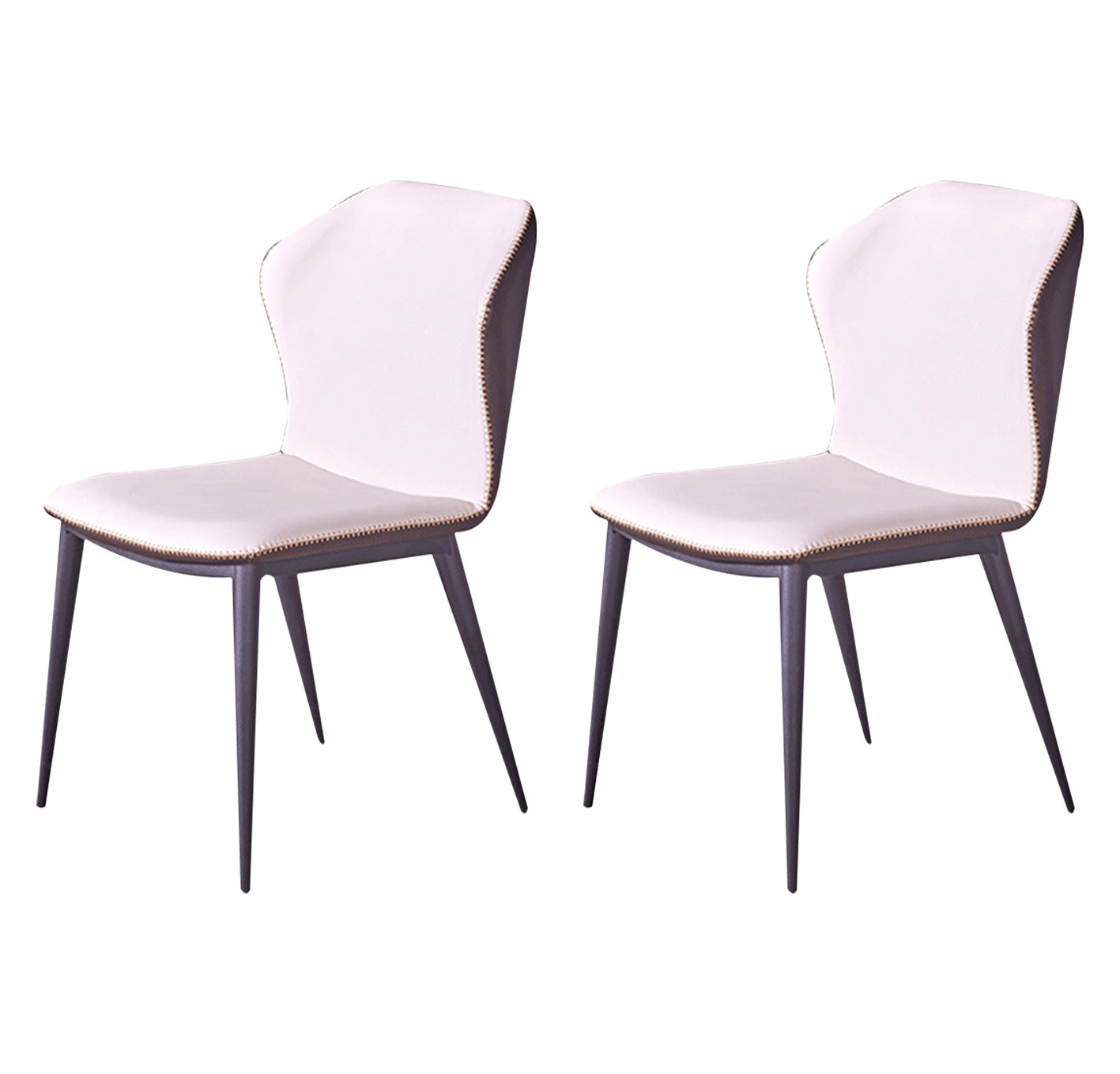 Modern Design Wingback Dining Side Chairs Armless Leather Chair for Home