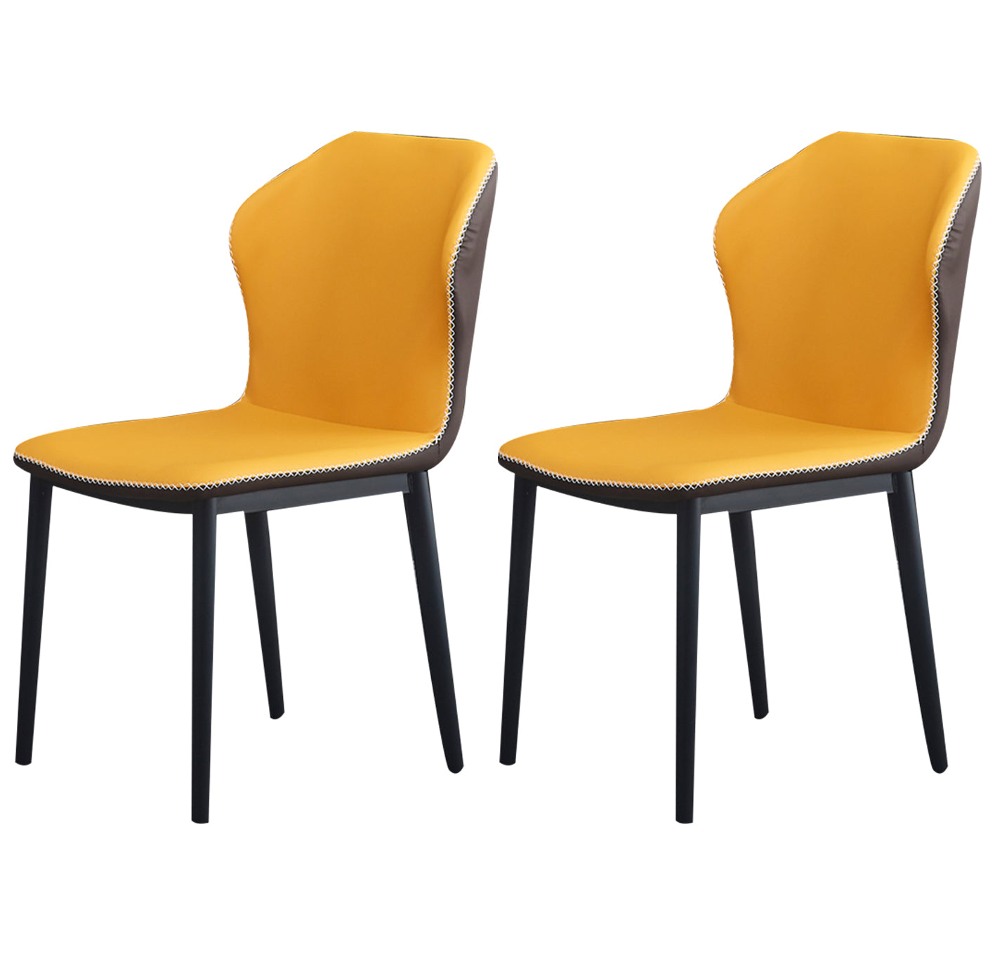 Modern Design Wingback Dining Side Chairs Armless Leather Chair for Home