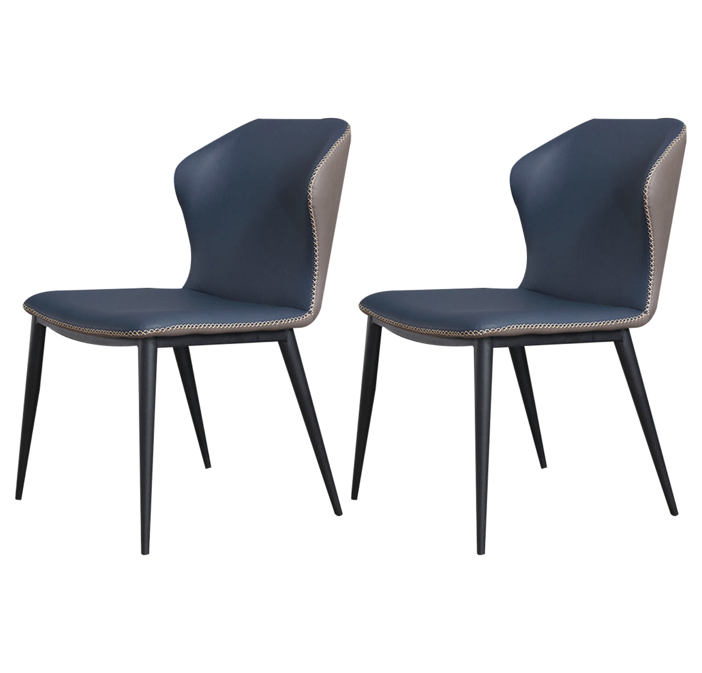 Modern Design Wingback Dining Side Chairs Armless Leather Chair for Home