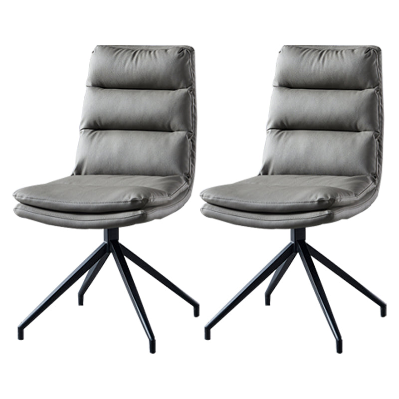 Sillas laterales de comedor de cuero de estilo contemporáneo Silla con respaldo sólido para cocina
