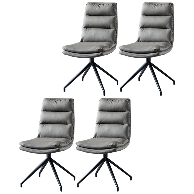 Sillas laterales de comedor de cuero de estilo contemporáneo Silla con respaldo sólido para cocina