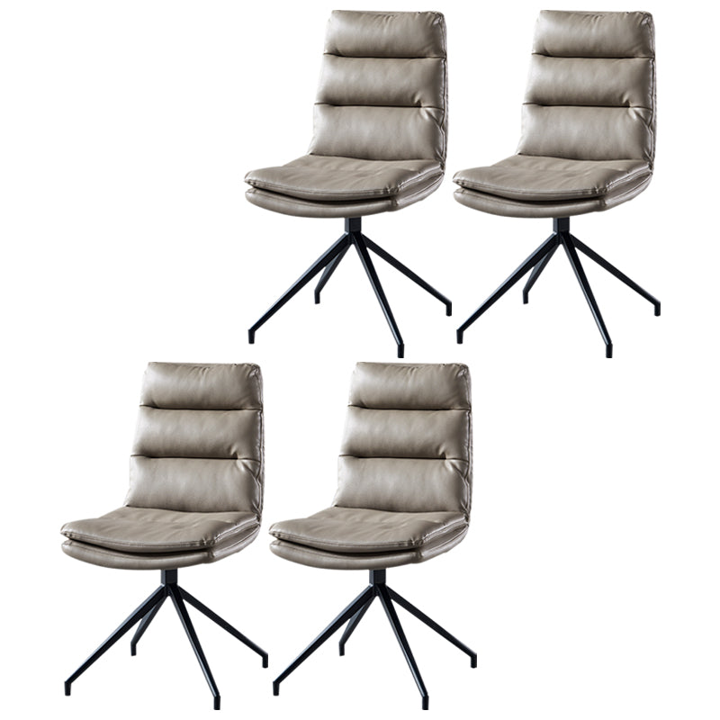 Sillas laterales de comedor de cuero de estilo contemporáneo Silla con respaldo sólido para cocina