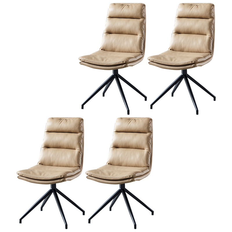 Sillas laterales de comedor de cuero de estilo contemporáneo Silla con respaldo sólido para cocina