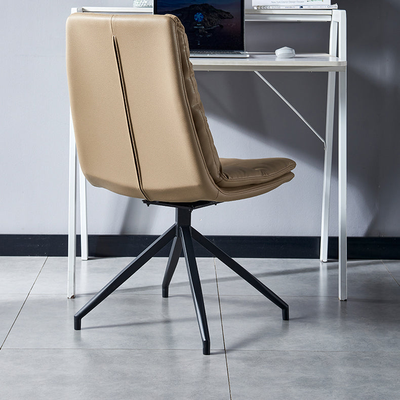 Sillas laterales de comedor de cuero de estilo contemporáneo Silla con respaldo sólido para cocina