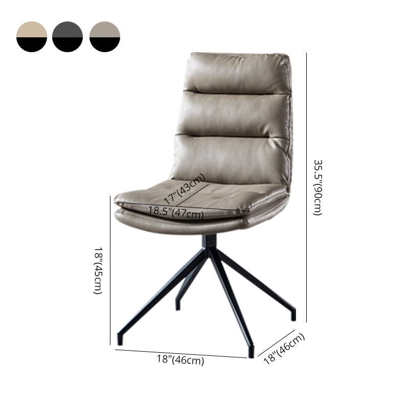 Sillas laterales de comedor de cuero de estilo contemporáneo Silla con respaldo sólido para cocina