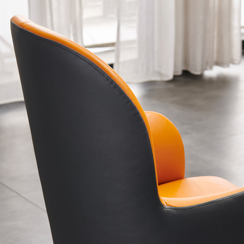 Silla lateral de comedor de cuero de diseño contemporáneo, sillón con respaldo sólido para uso doméstico