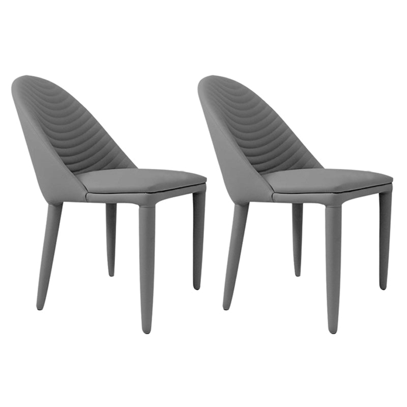 Modern PU Leather Dining Chair Armless Metal Dining Room Chairs for Home Use