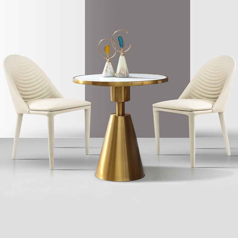Silla de comedor de cuero PU moderna, sillas de comedor de metal sin brazos para uso doméstico