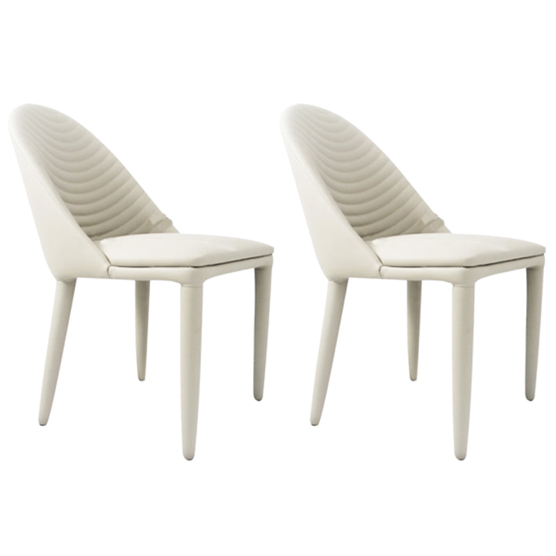 Modern PU Leather Dining Chair Armless Metal Dining Room Chairs for Home Use