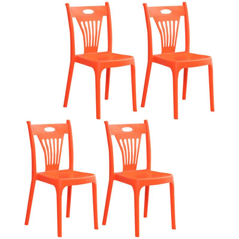 Silla de comedor de plástico de estilo moderno, silla lateral apilable sin brazos para cocina (juego de 4)