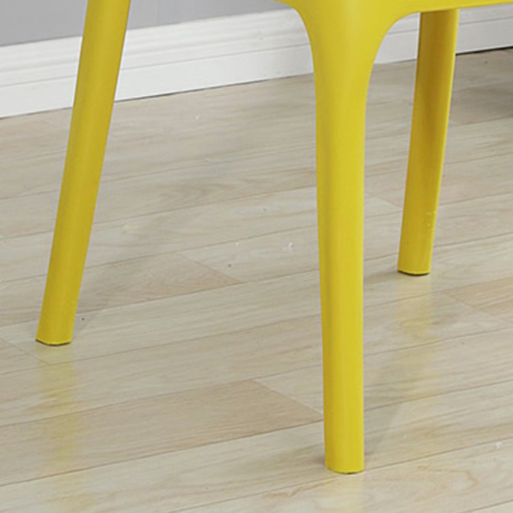 Silla de comedor de plástico de estilo moderno, silla lateral apilable sin brazos para cocina (juego de 4)
