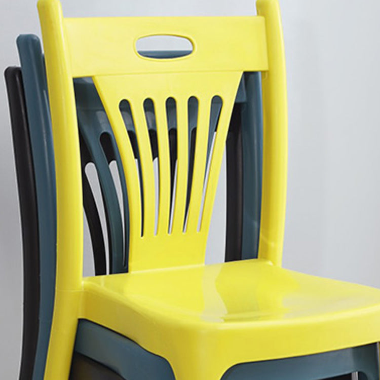 Silla de comedor de plástico de estilo moderno, silla lateral apilable sin brazos para cocina (juego de 4)