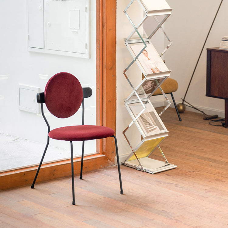 Silla de comedor estilo moderno Silla individual sin brazos de cocina con patas de metal