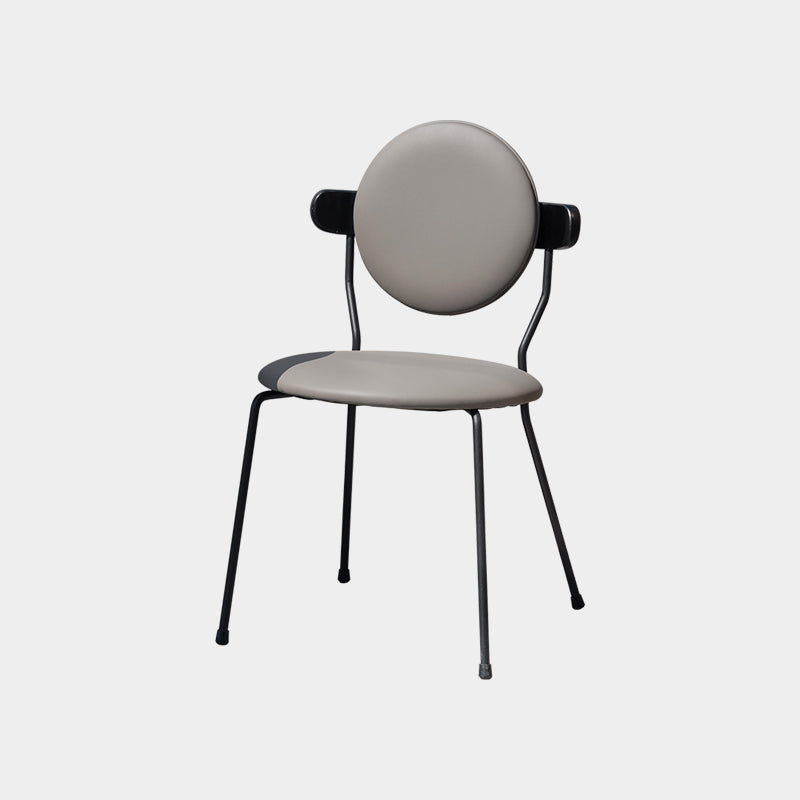 Contemporary Style Dining Chair Kitchen Armless Single Chair with Metal Legs